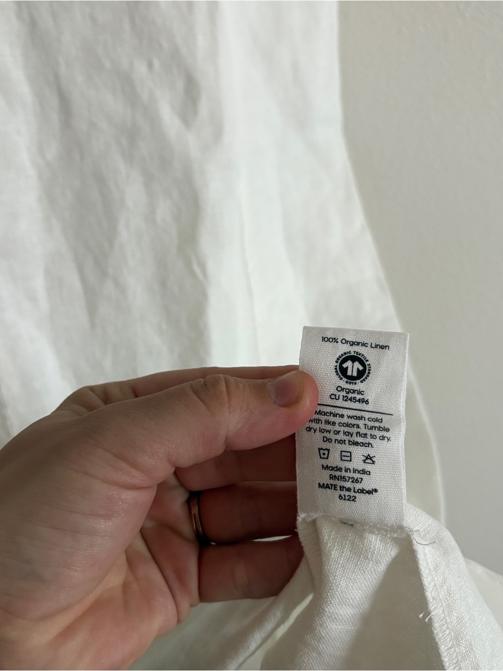 NWT MATE the Label Sleeveless V-Neck White Cream XS Linen Midi Dress - Picture 7 of 9